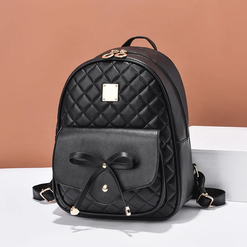 3Pcs Set Of New Fashion Bow Rhombus Backpack