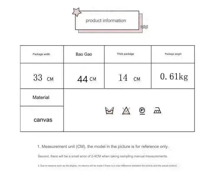 5 pcs Bunny Bag Travel Multifunctional Large Capacity Canvas Bag 978