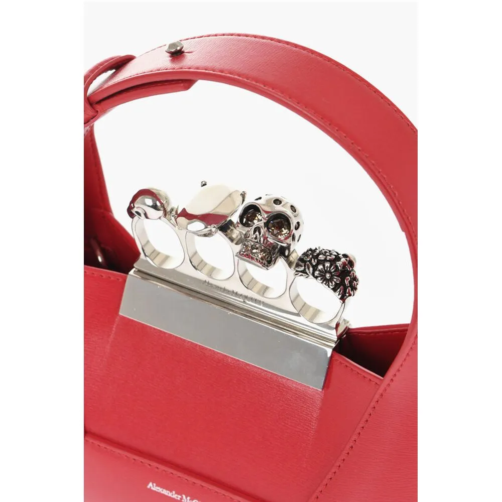 Alexander McQueen Leather JEWELLED MINI Bag with Removable Chain Shoulder Stra