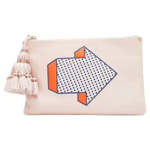 Anya Hindmarch Arrow Leather Tassel Pouch Clutch Bag