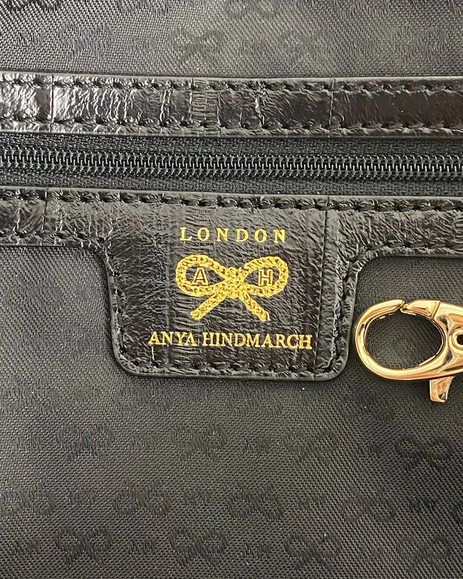 Anya Hindmarch Clutch Bag in Black Leather