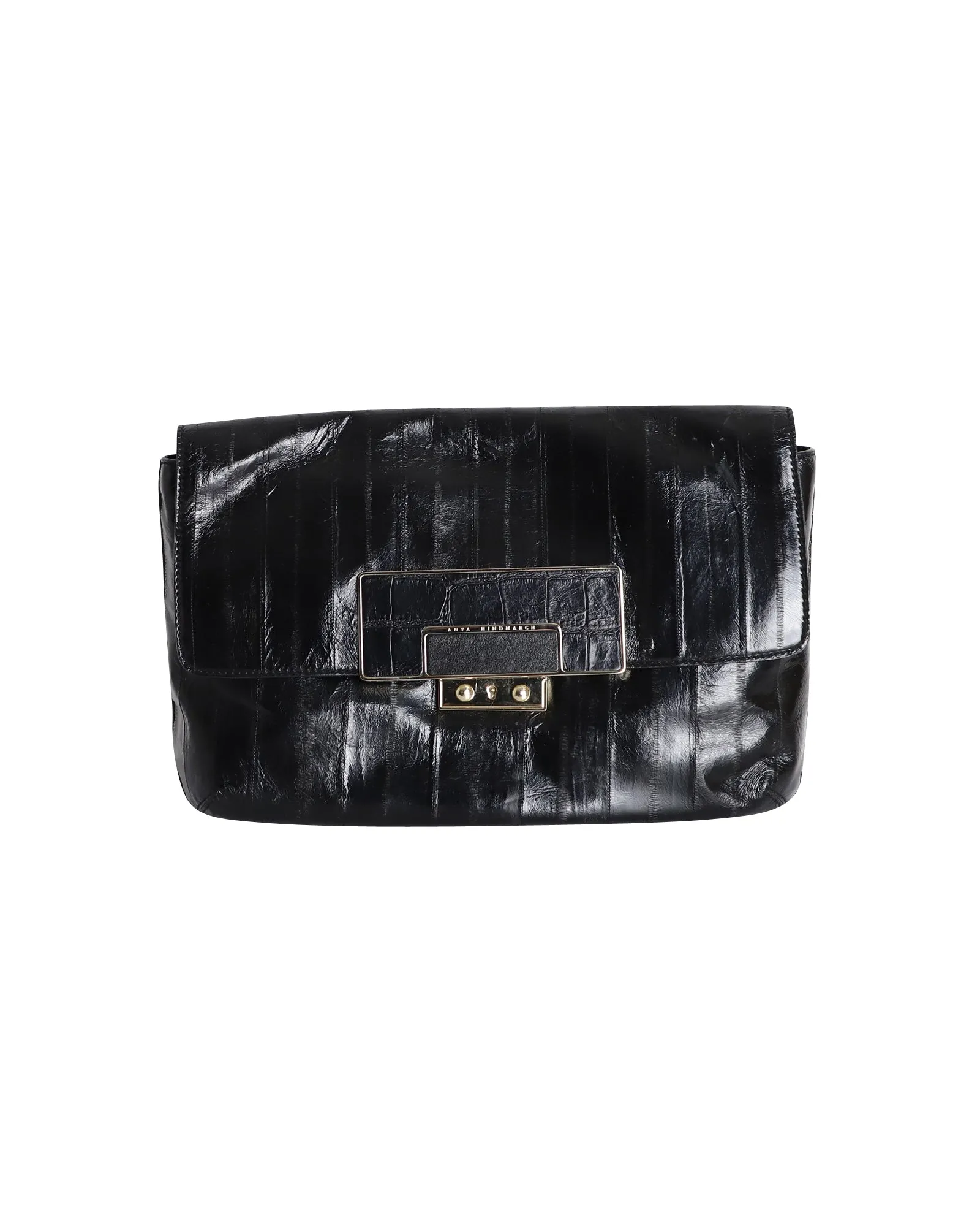 Anya Hindmarch Clutch Bag in Black Leather