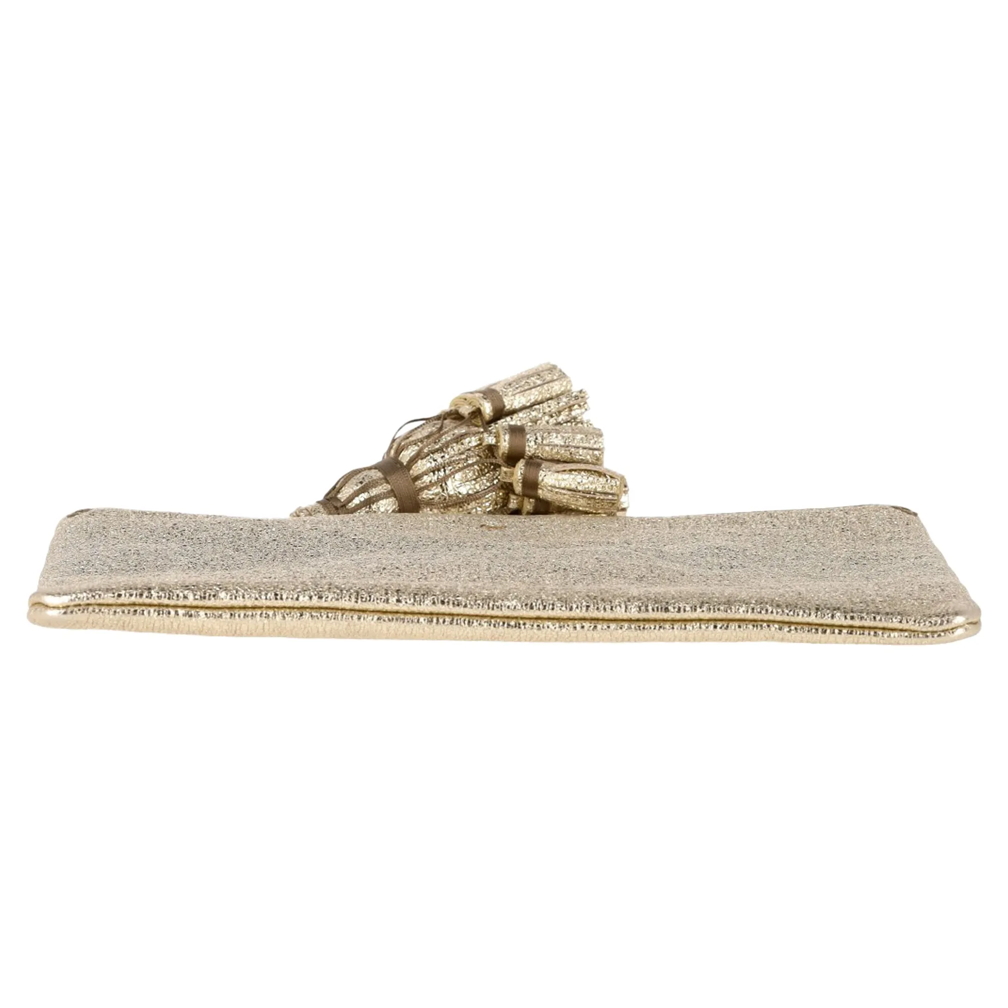 Anya Hindmarch Georgiana Clutch in Metallic Gold Glitter