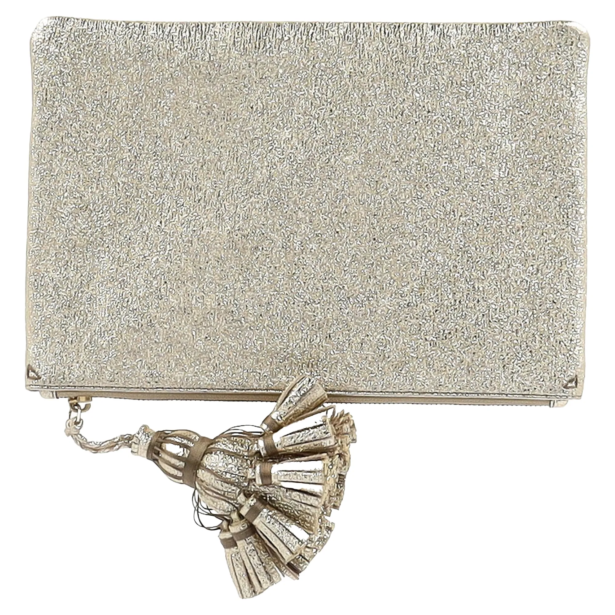 Anya Hindmarch Georgiana Clutch in Metallic Gold Glitter