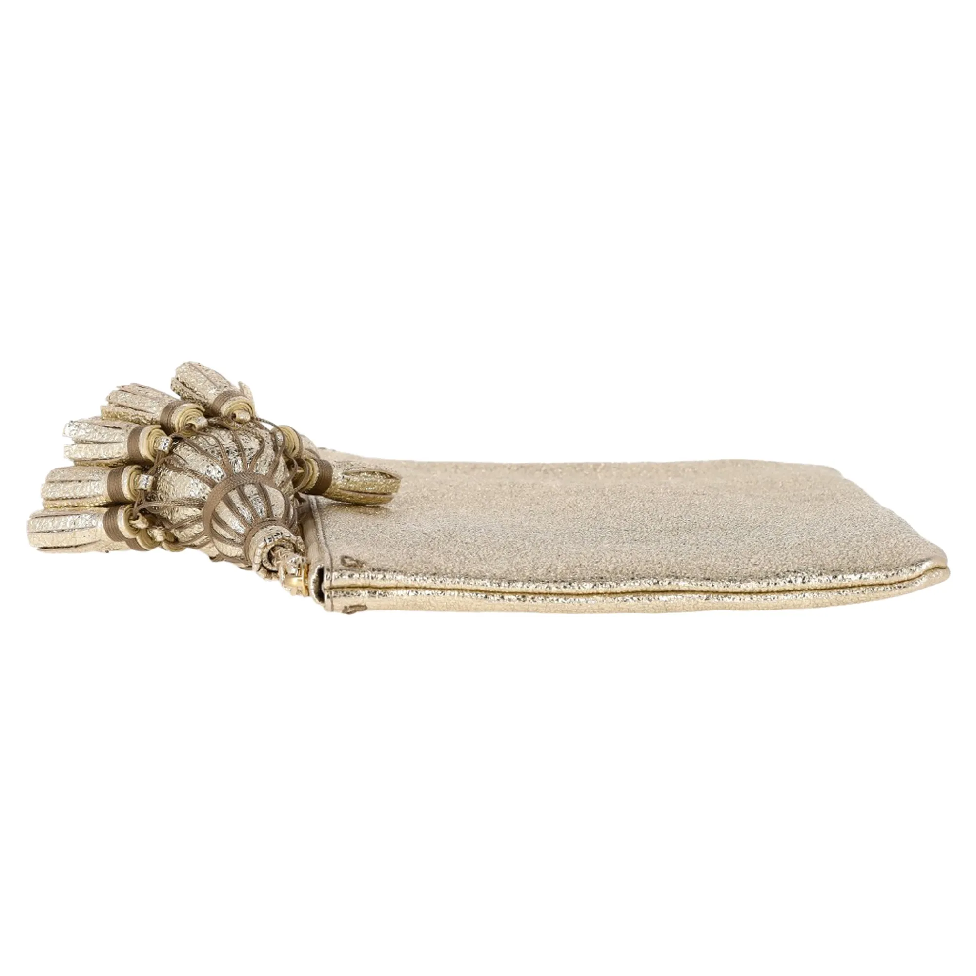 Anya Hindmarch Georgiana Clutch in Metallic Gold Glitter