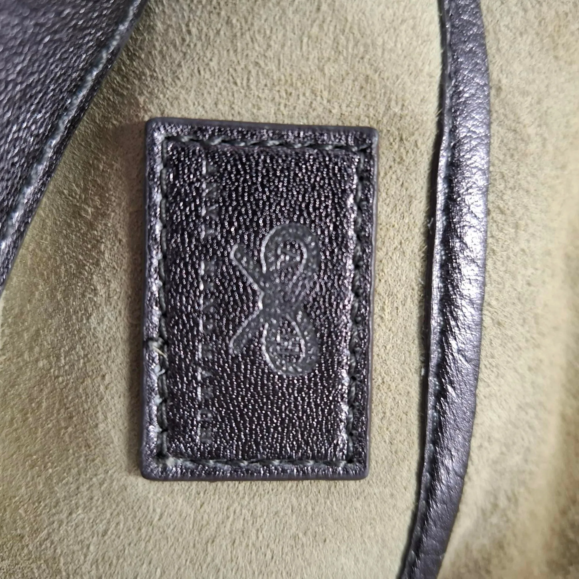Anya Hindmarch Rosalyn Fringed Clutch Bag in Metallic Grey Leather