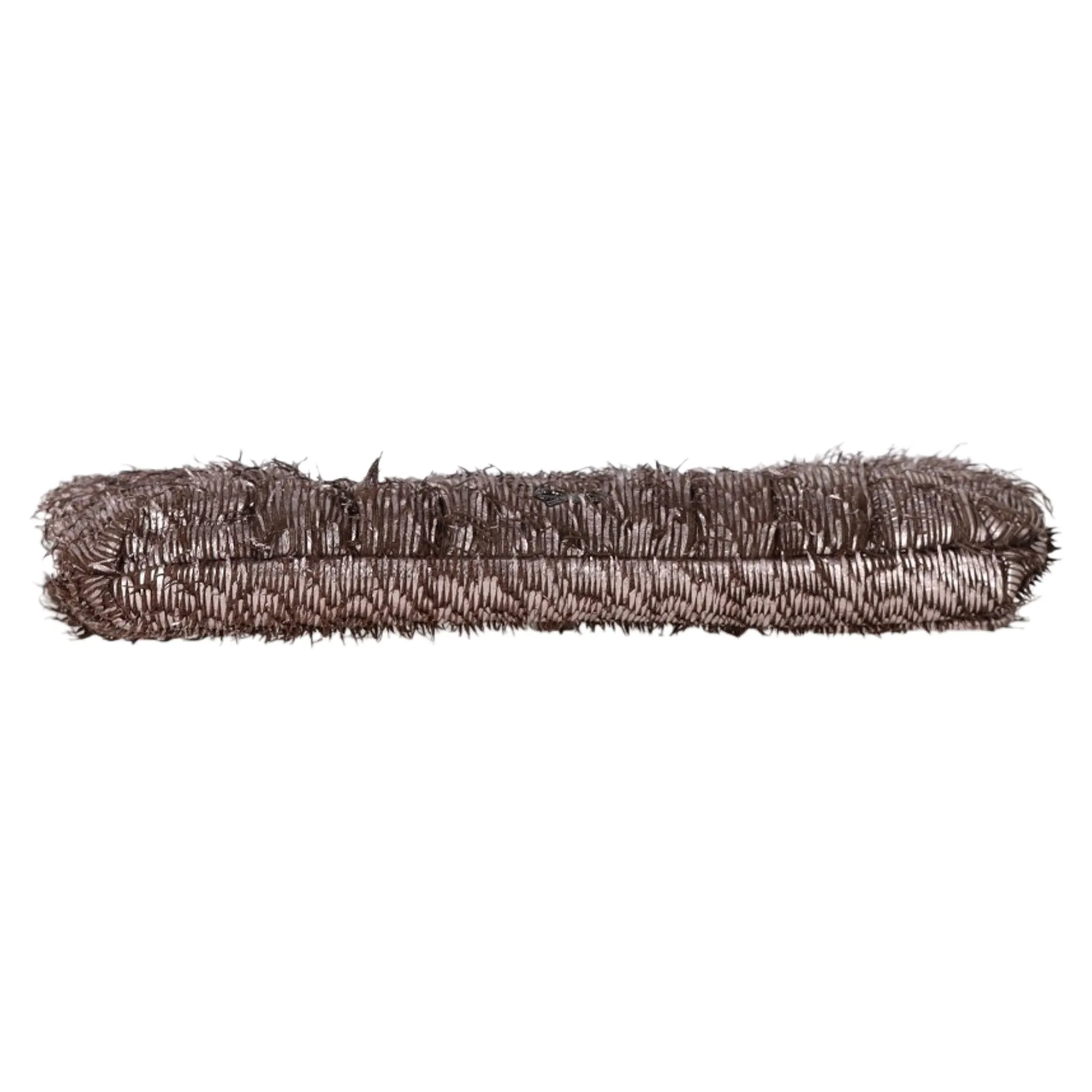 Anya Hindmarch Rosalyn Fringed Clutch Bag in Metallic Grey Leather