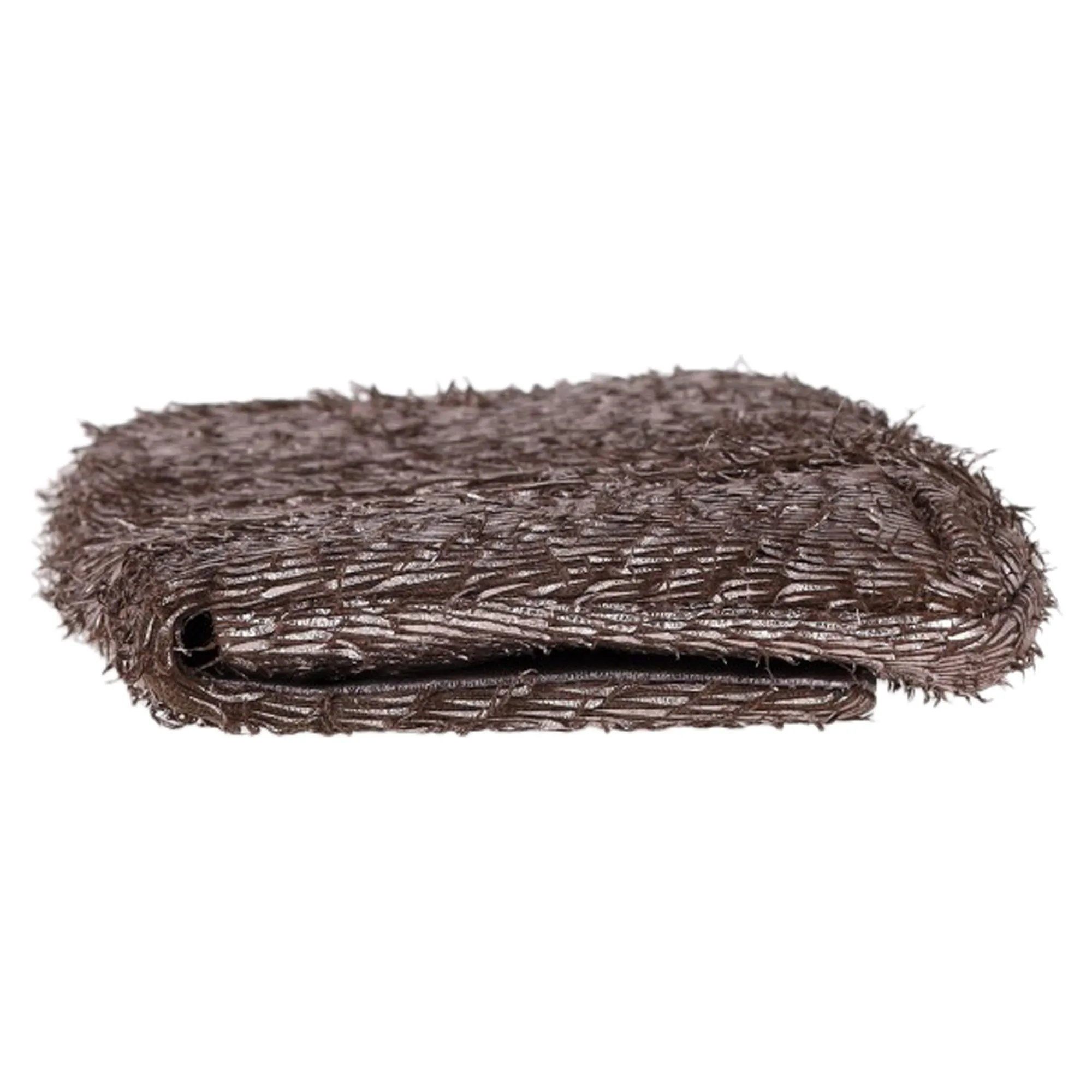 Anya Hindmarch Rosalyn Fringed Clutch Bag in Metallic Grey Leather