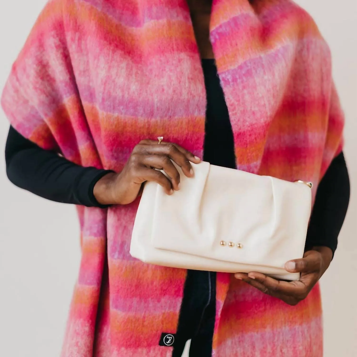 Aurora Clutch Bag In Cream