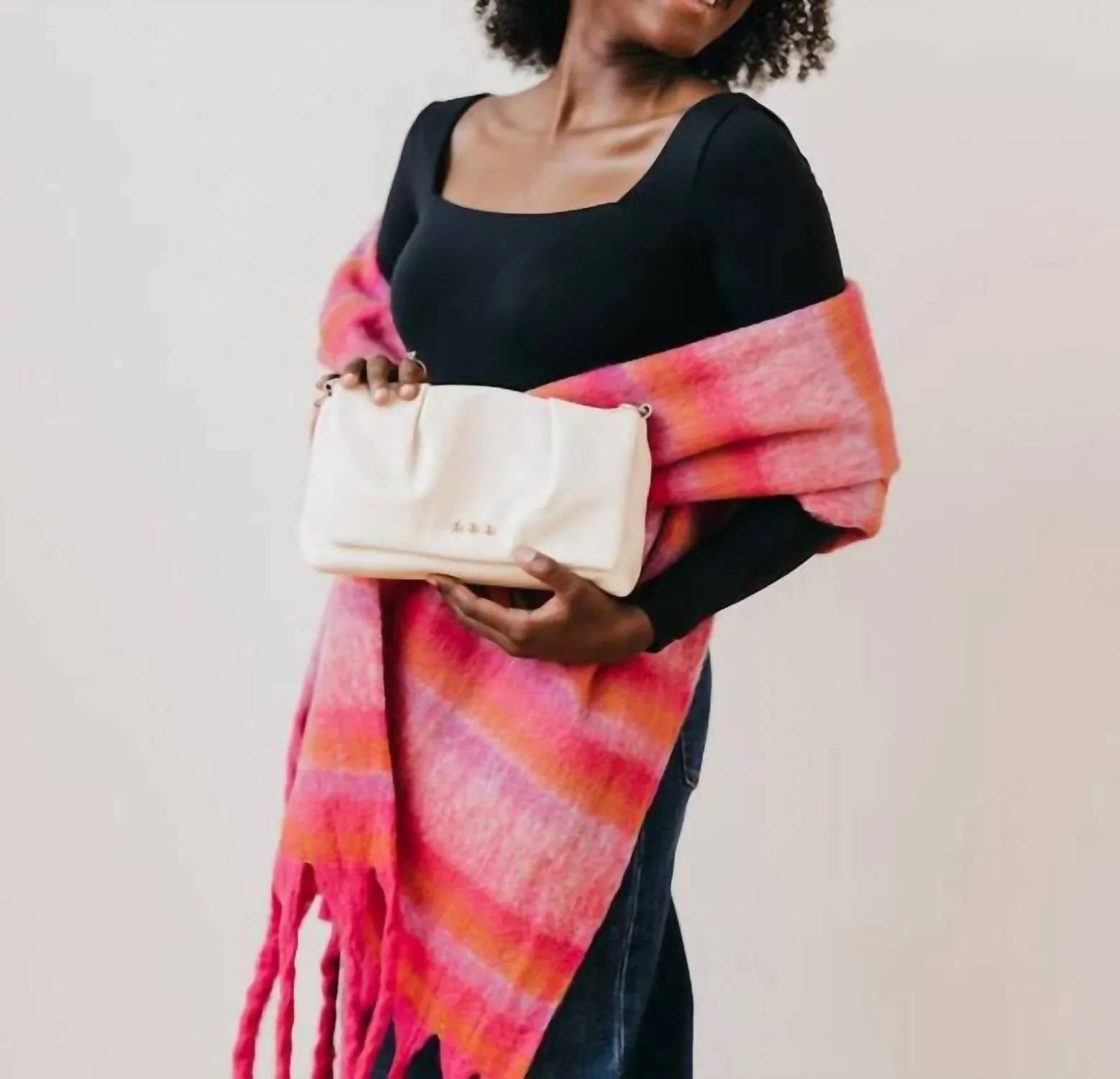 Aurora Clutch Bag In Cream