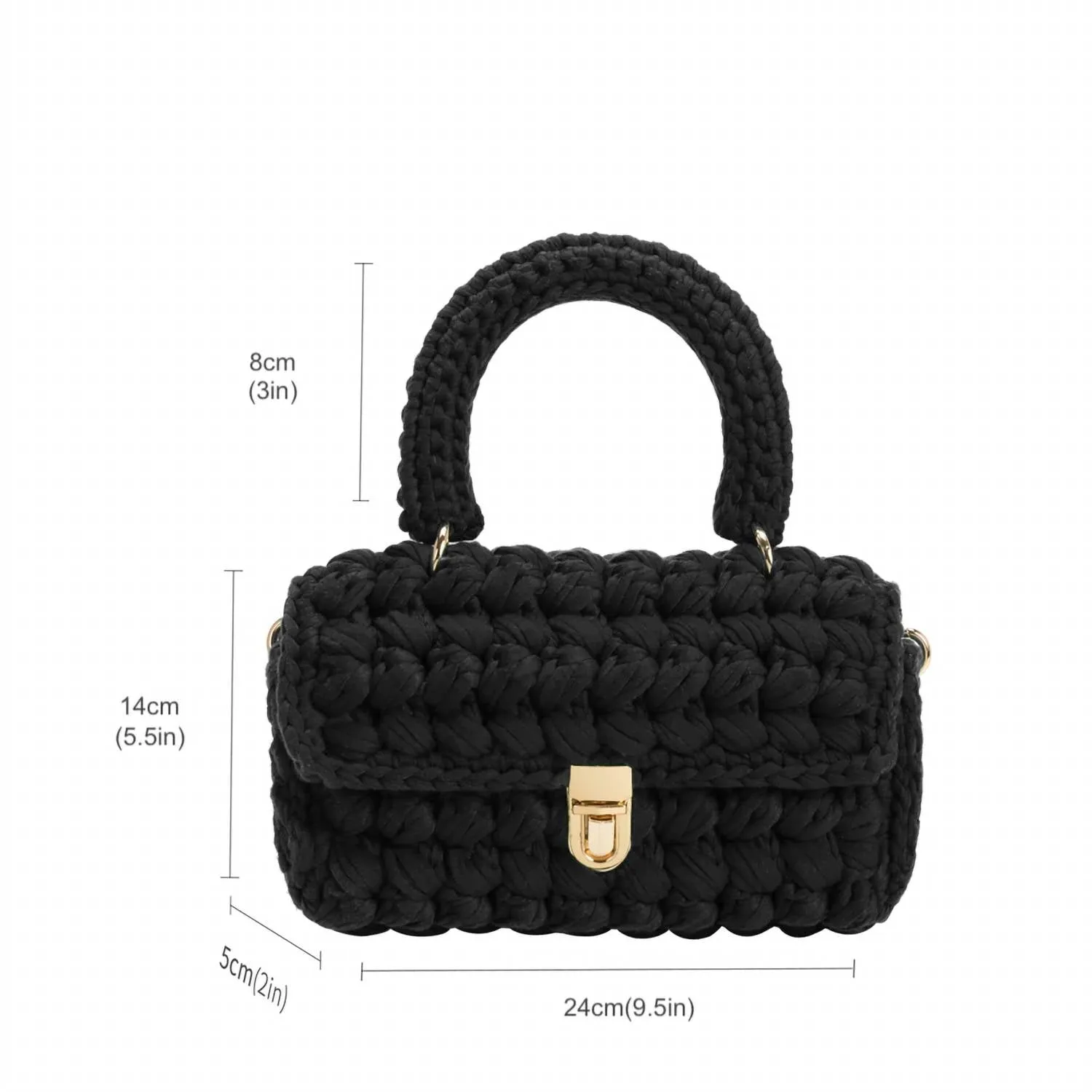 Avery Chenille Crossbody Bag In Black