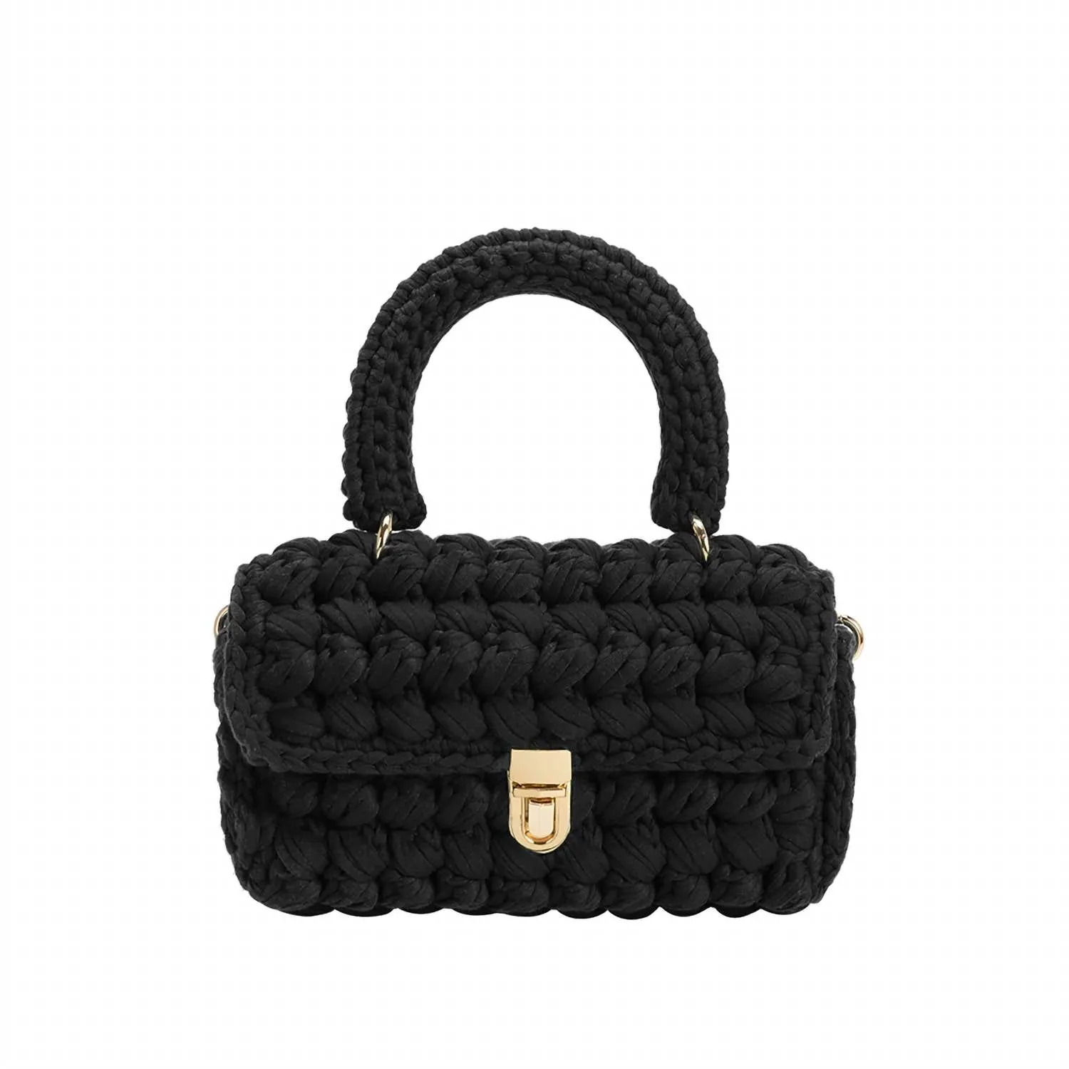 Avery Chenille Crossbody Bag In Black