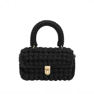 Avery Chenille Crossbody Bag In Black