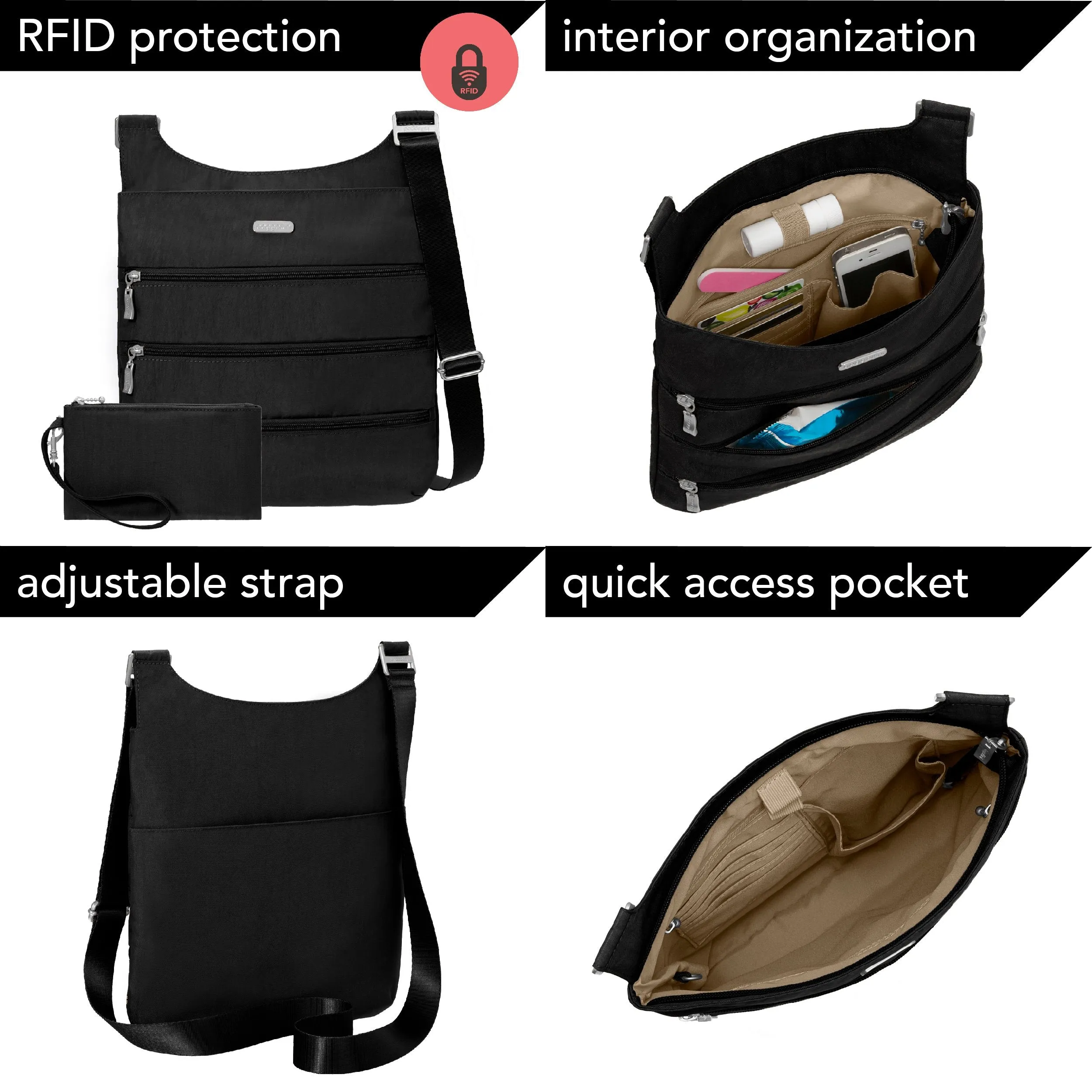 Baggallini Big Zipper Bagg With RFID