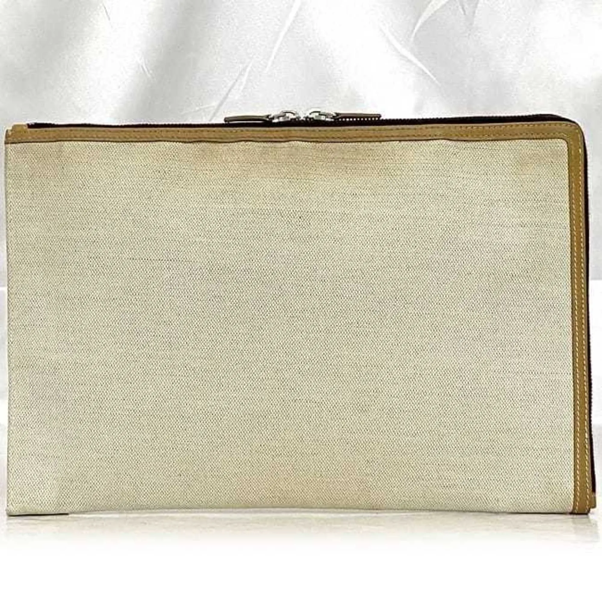 Balenciaga  Canvas Leather Clutch Bag Handbag (Pre-Owned)