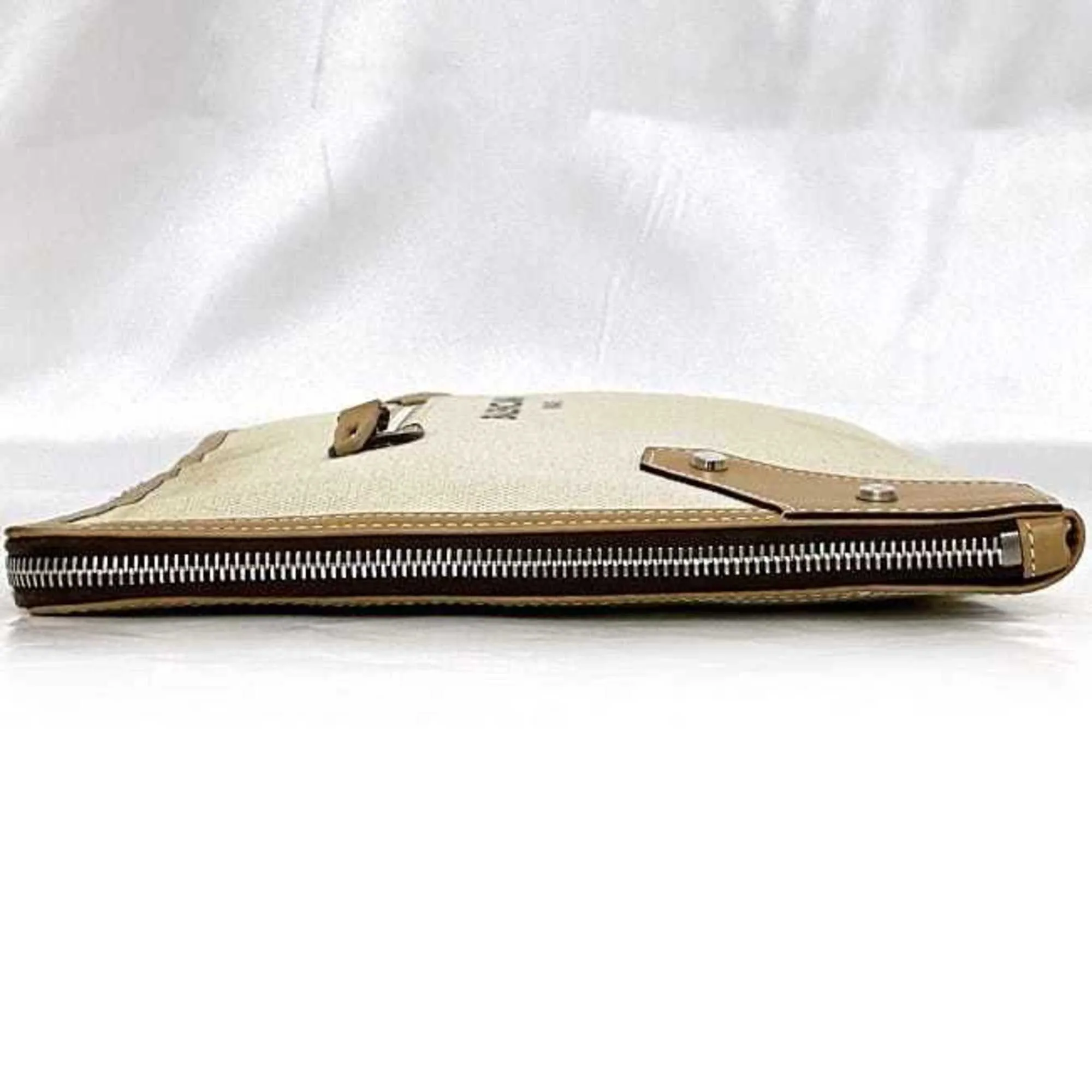 Balenciaga  Canvas Leather Clutch Bag Handbag (Pre-Owned)
