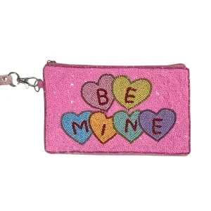 Be Mine Seed Bead Wristlet - Sweetheart Edition In Hot Pink
