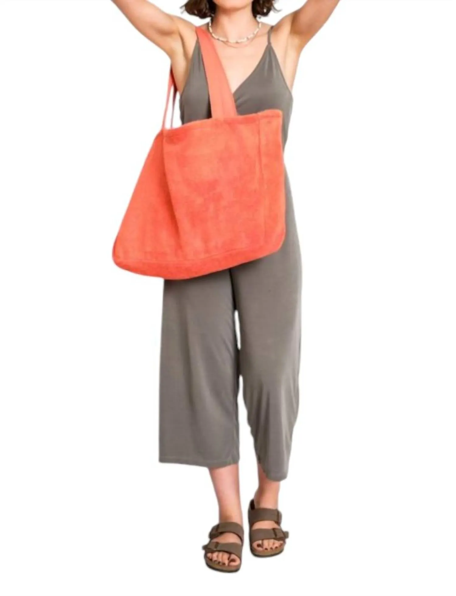 Beach And Pool Tote Bag In Coral