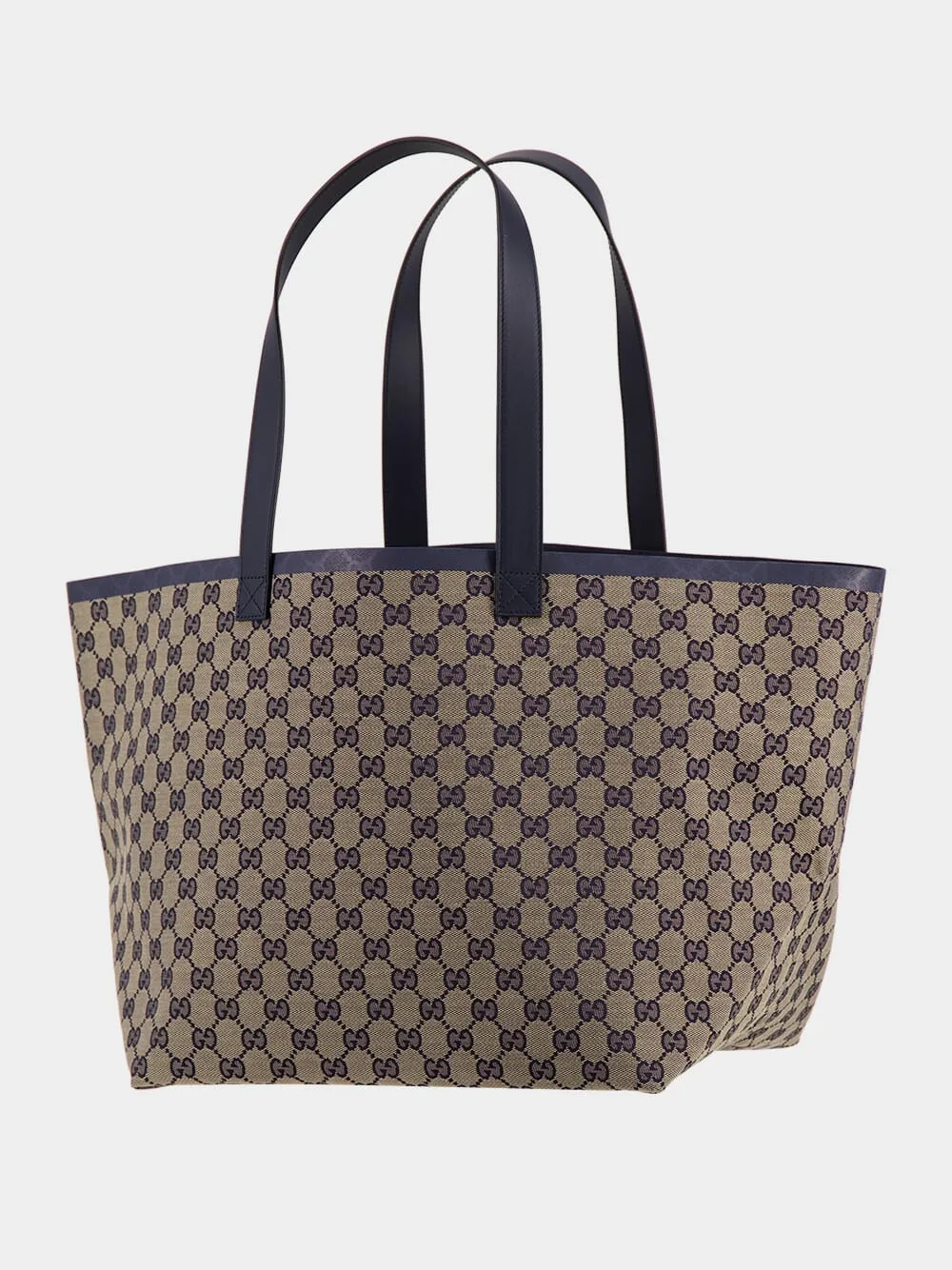 Beige and Blue Totissima Medium Tote Bag