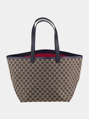 Beige and Blue Totissima Medium Tote Bag