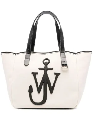 Beige Tote Bag With Tie-Fastening Straps And Signature Logo