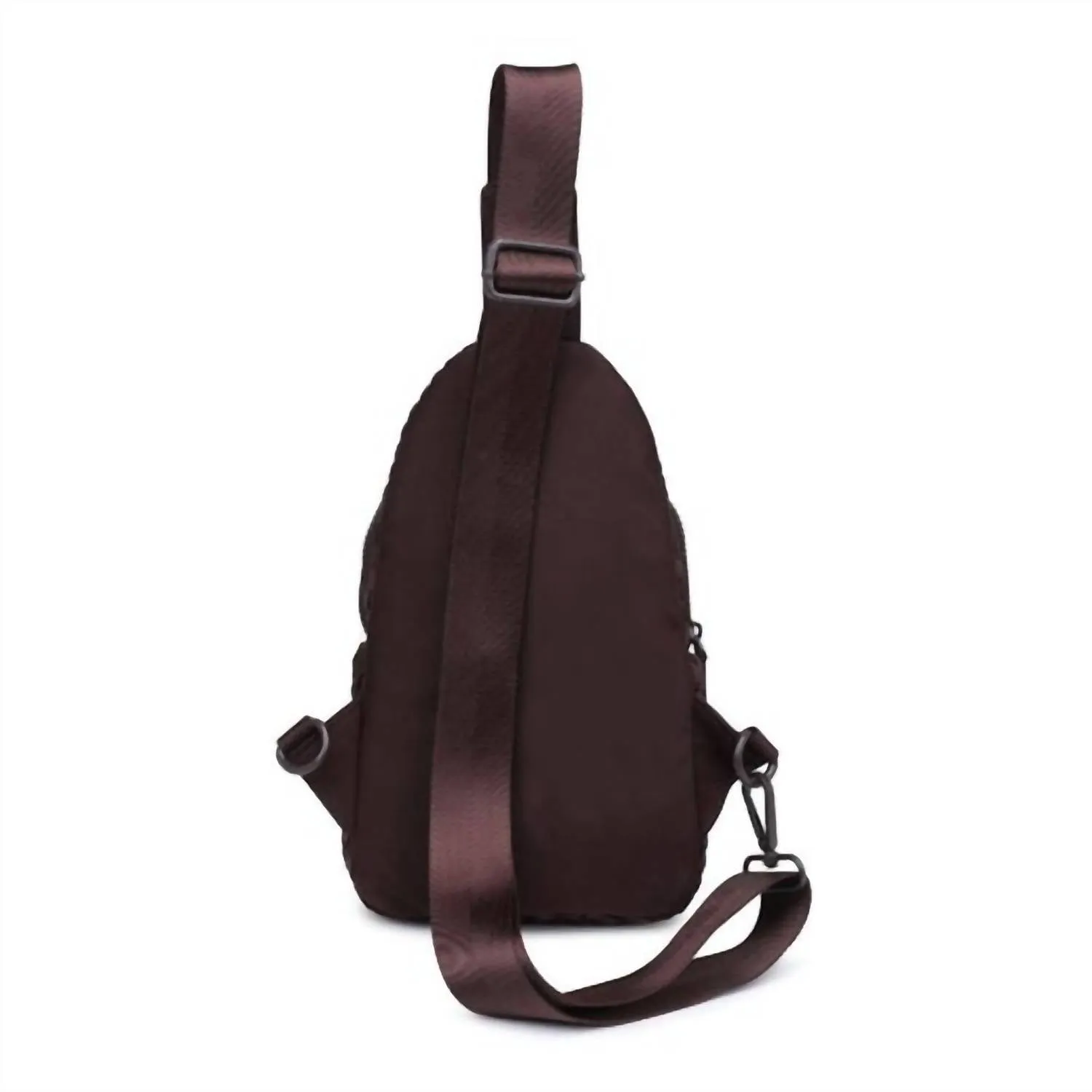 Beyond The Horizon - Woven Neoprene Sling Backpack In Chocolate
