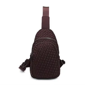 Beyond The Horizon - Woven Neoprene Sling Backpack In Chocolate