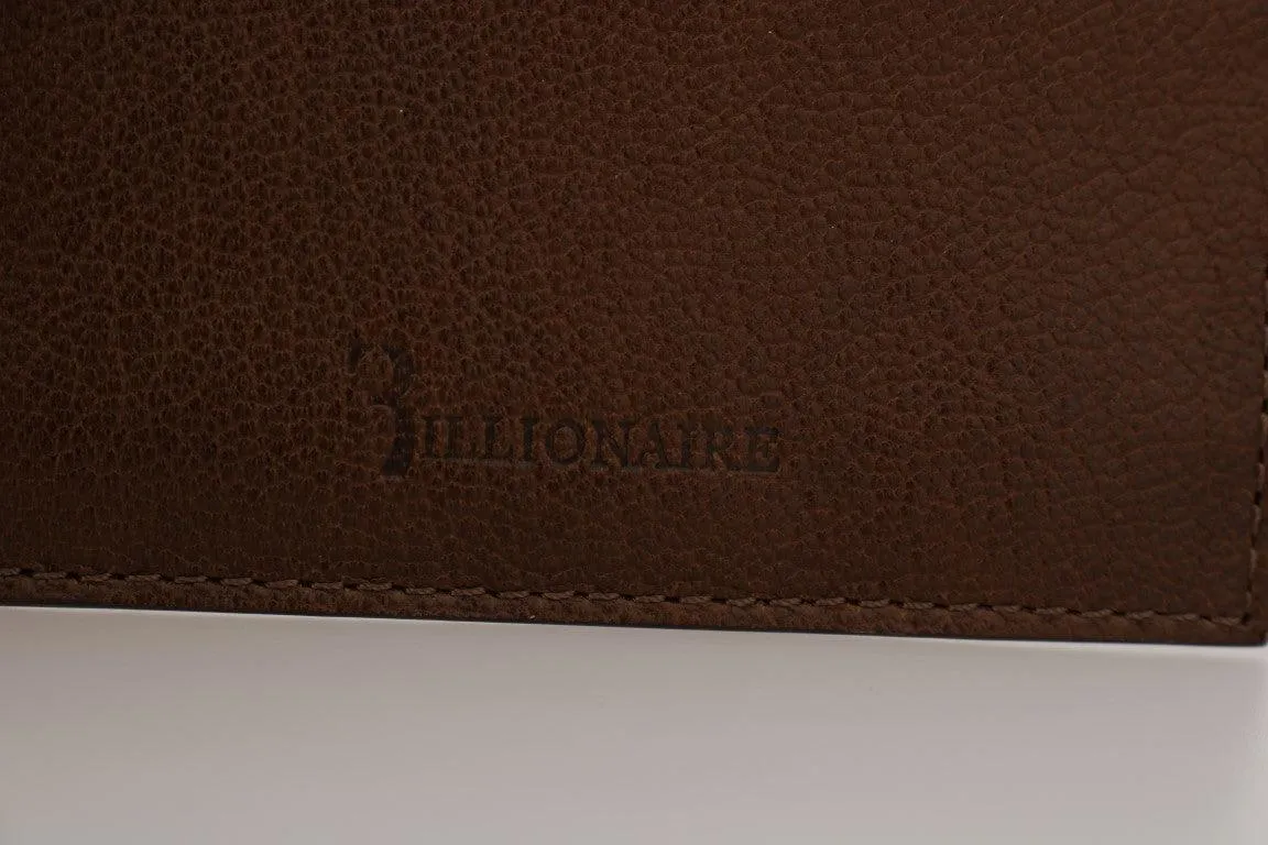 Billionaire Italian Couture Elegant Leather Men's Wallet in Brown
