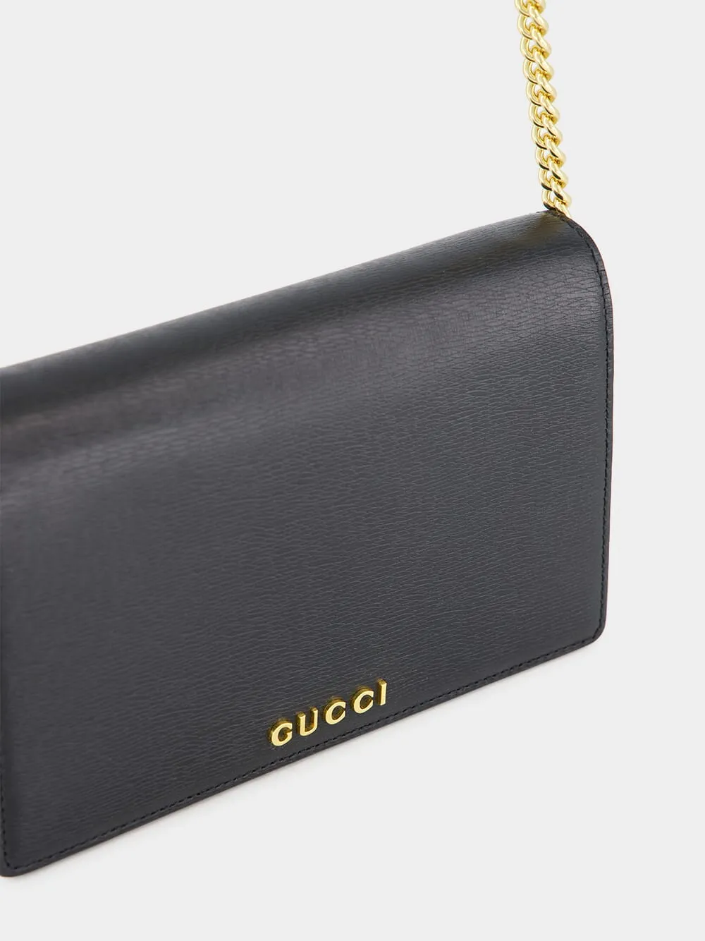Black Chain Wallet with Script