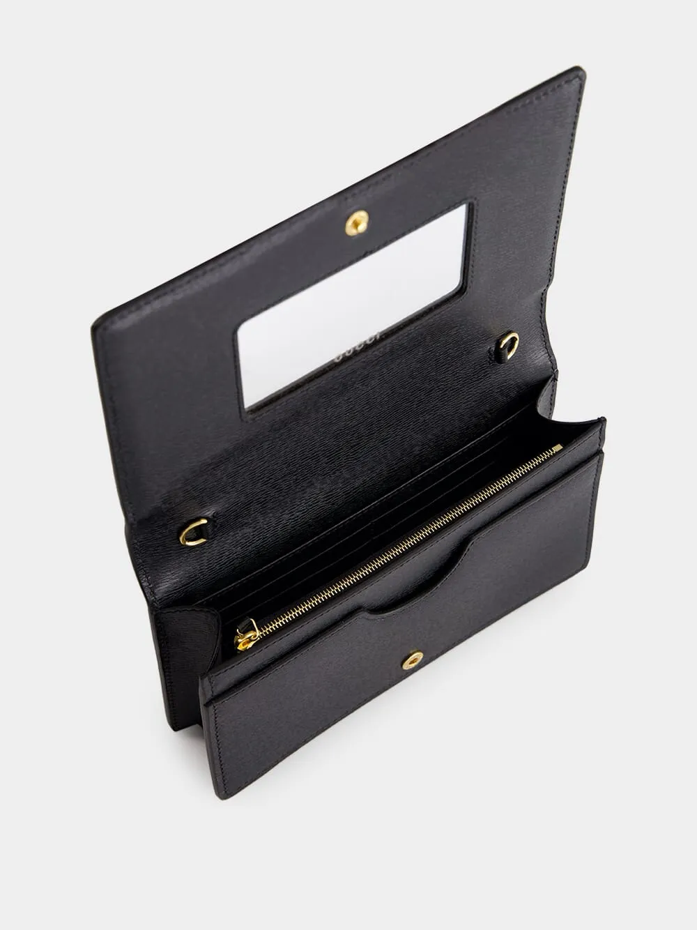Black Chain Wallet with Script