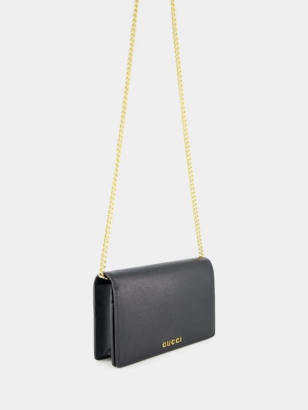 Black Chain Wallet with Script