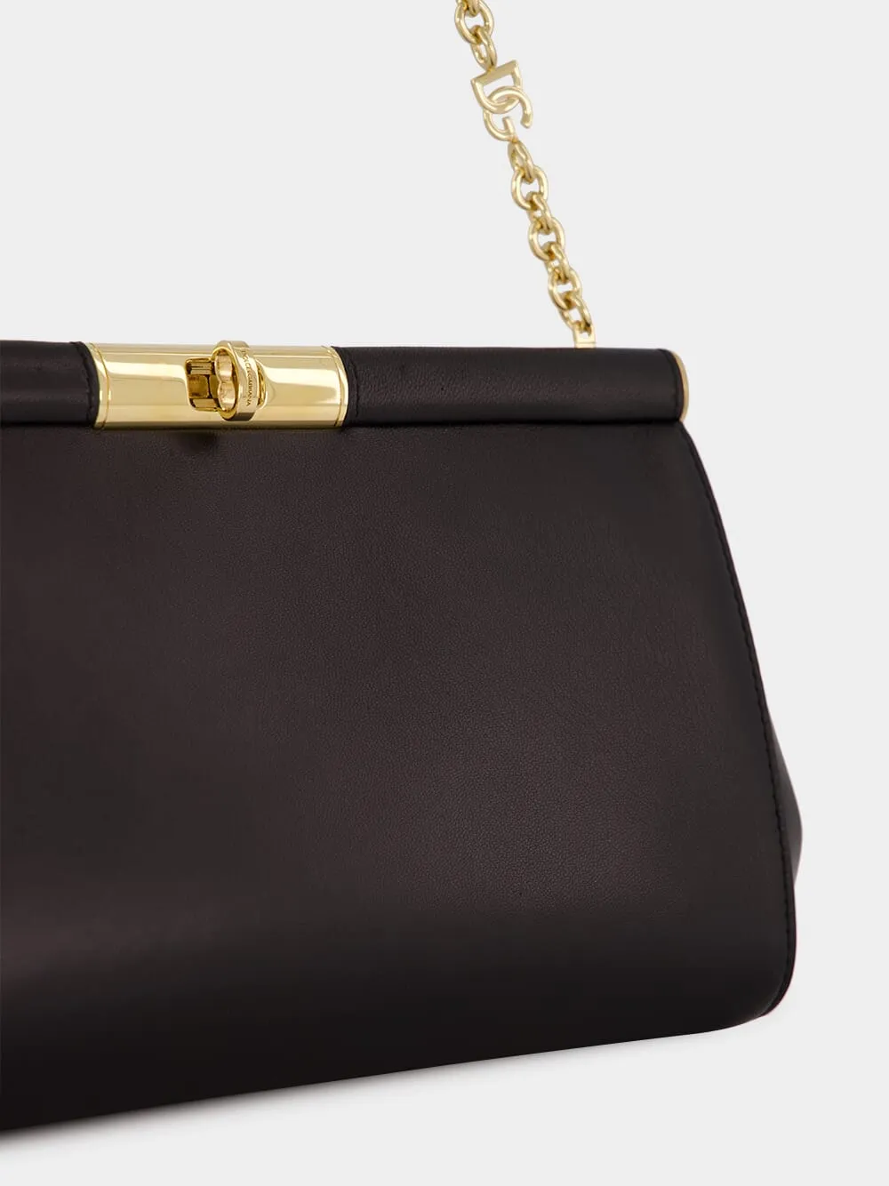Black Large Marlene Leather Shoulder Bag