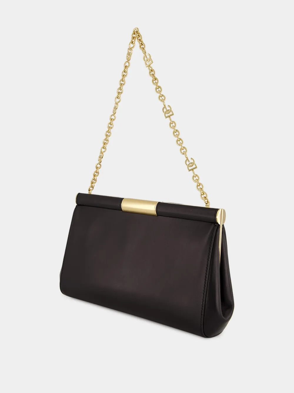 Black Large Marlene Leather Shoulder Bag