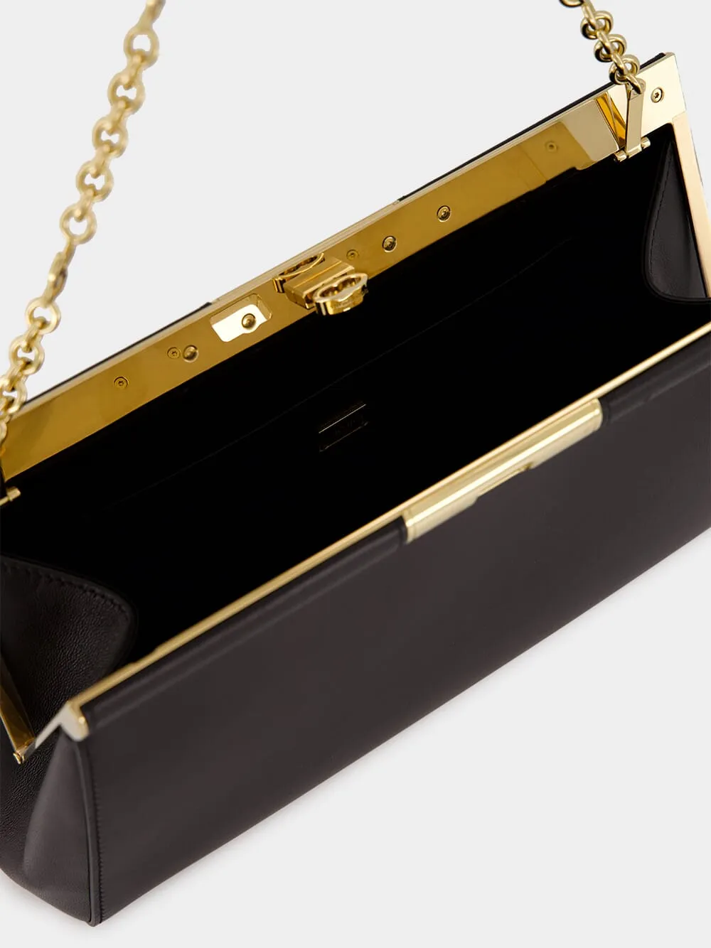 Black Large Marlene Leather Shoulder Bag