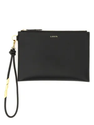 Black Leather Clutch Bag