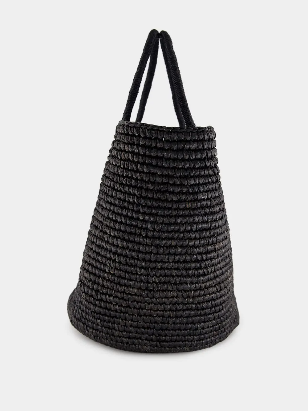 Black Straw Maxi Tote