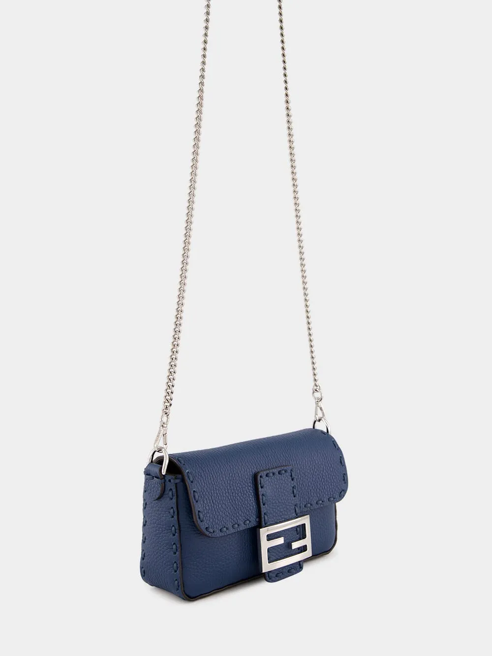 Blue Selleria Mini Baguette Bag