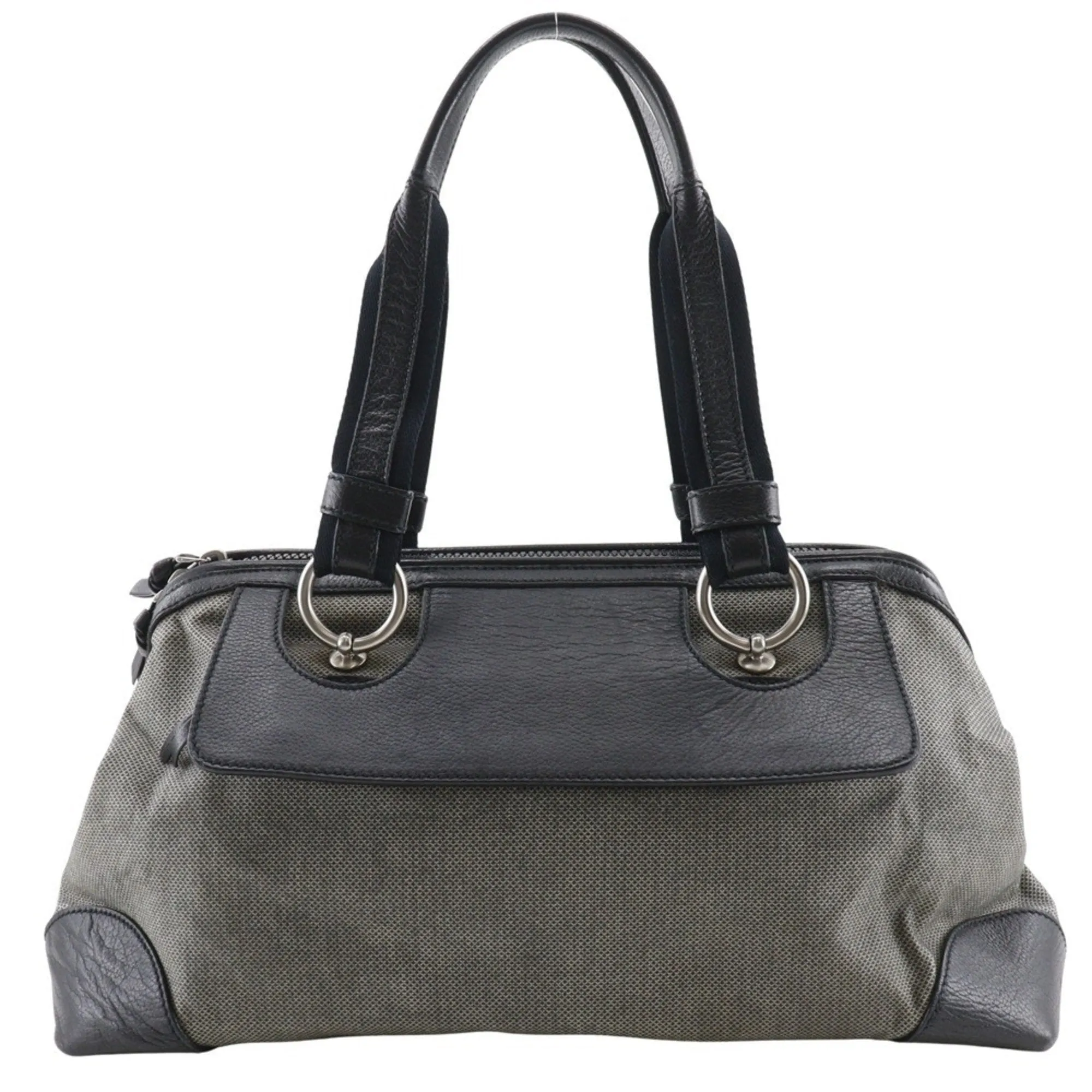 Bottega Veneta  Canvas Leather Tote Bag (Pre-Owned)