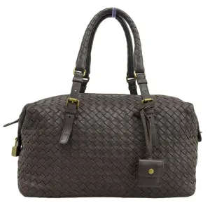 Bottega Veneta Intrecciato Boston Bag Handbag (Pre-Owned)