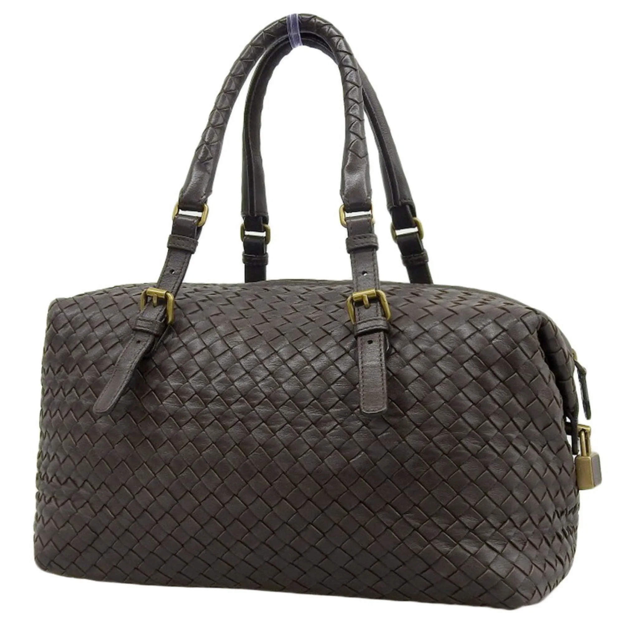 Bottega Veneta Intrecciato Boston Bag Handbag (Pre-Owned)