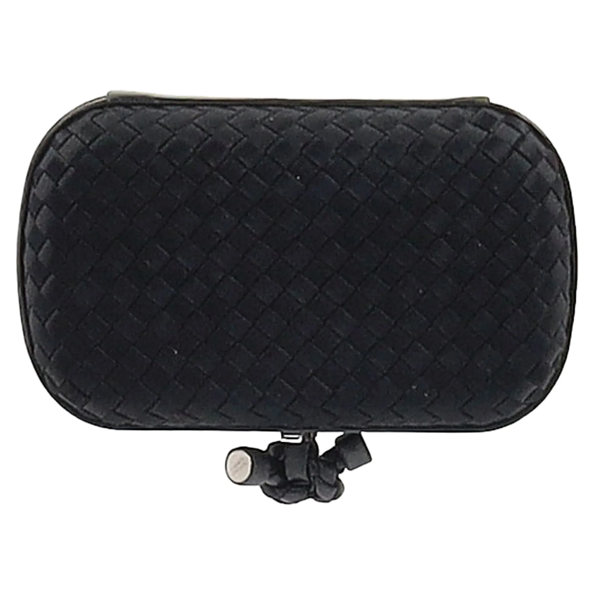 Bottega Veneta Intrecciato Knot in Black Satin