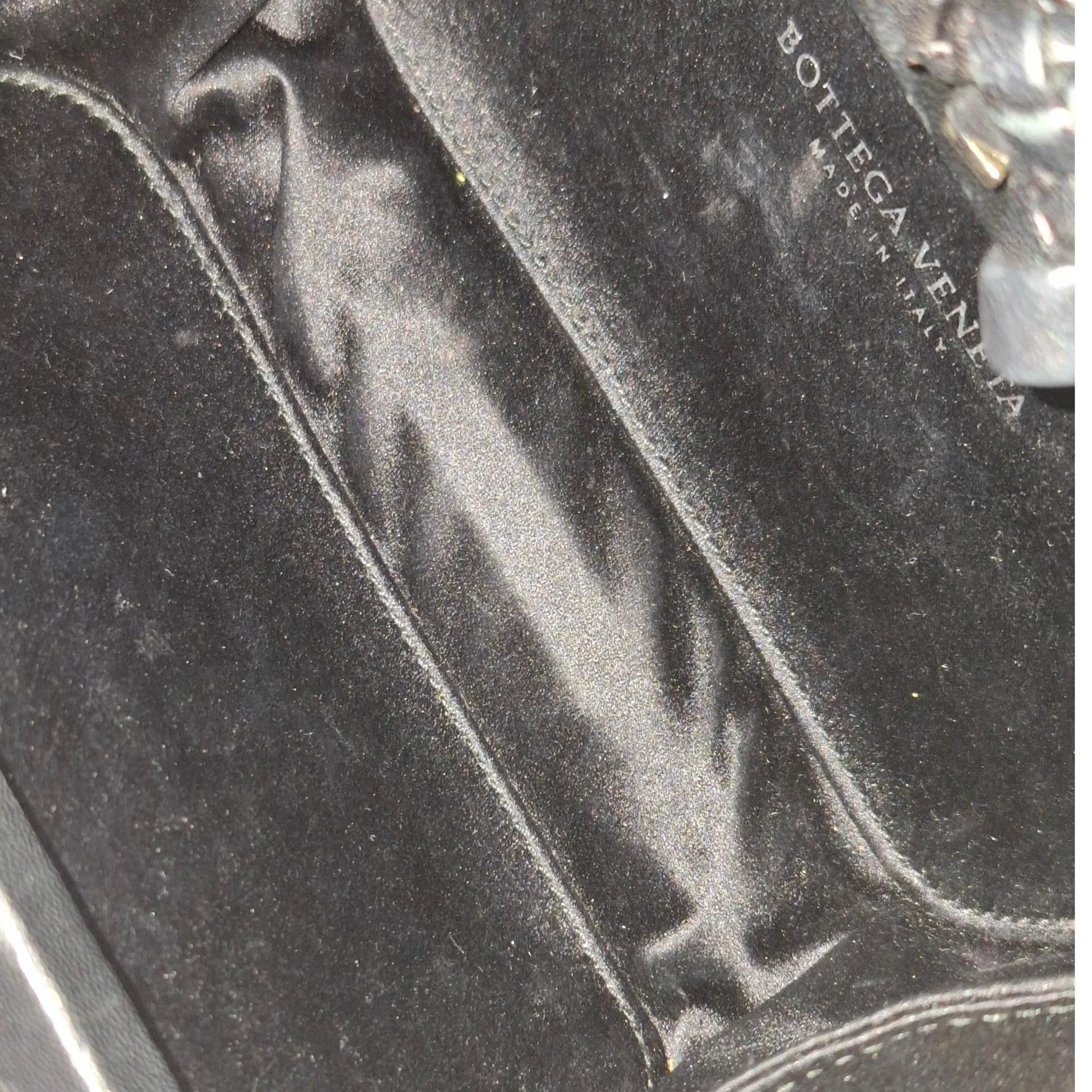 Bottega Veneta Intrecciato Knot in Black Satin