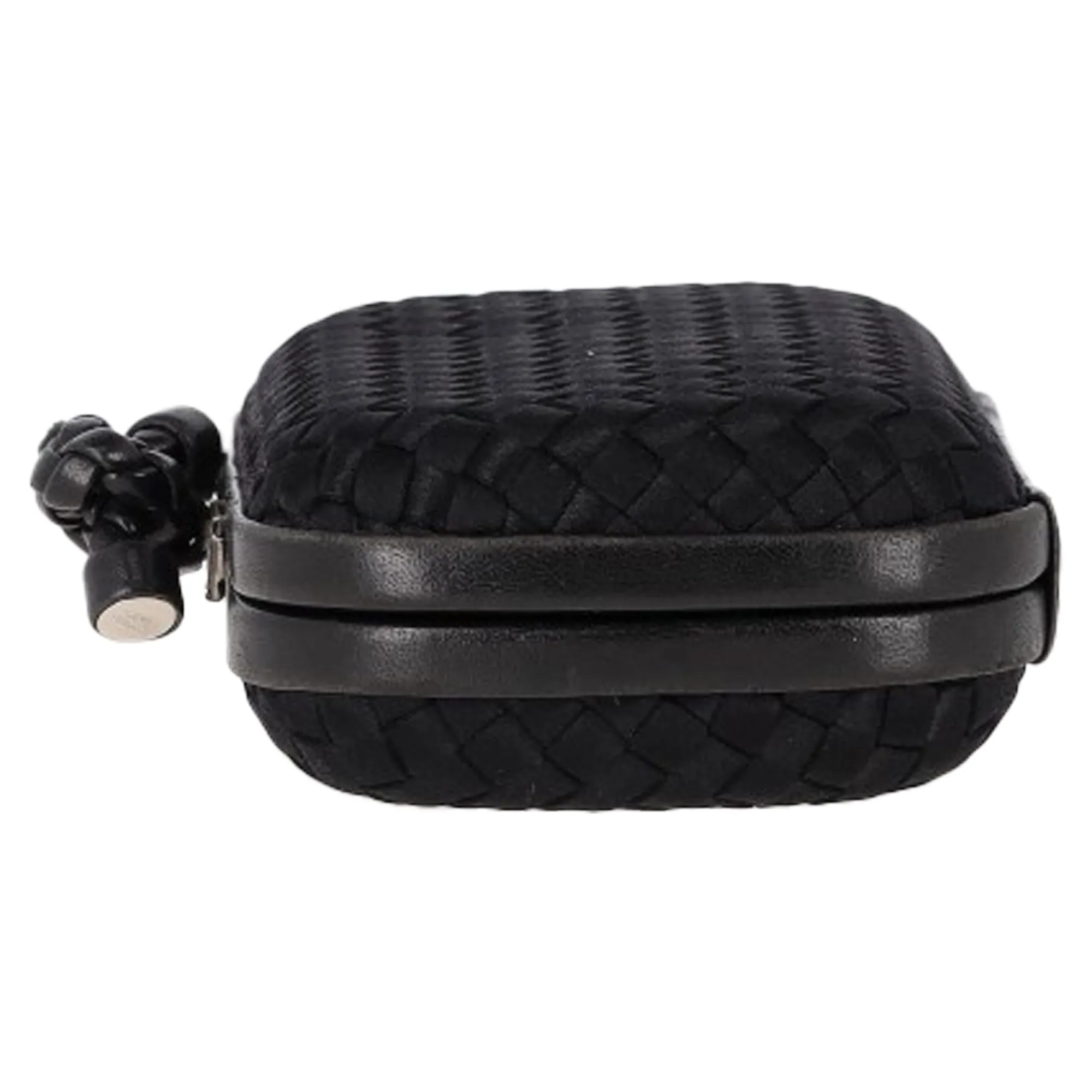 Bottega Veneta Intrecciato Knot in Black Satin