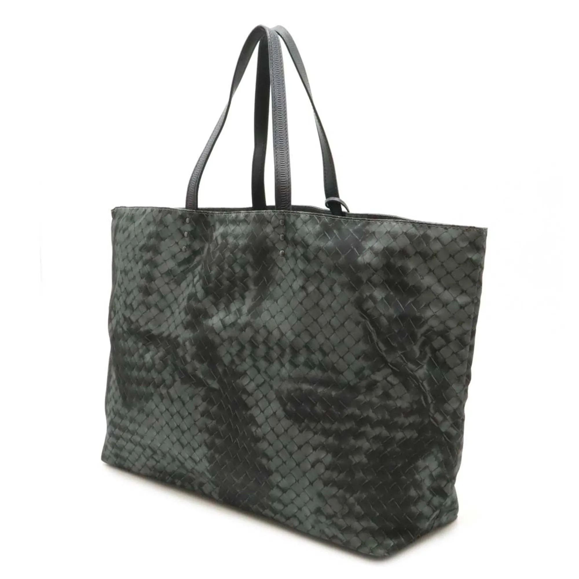 Bottega Veneta Intrecciolusion  Nylon Leather Shoulder Bag Tote Bag (Pre-Owned)