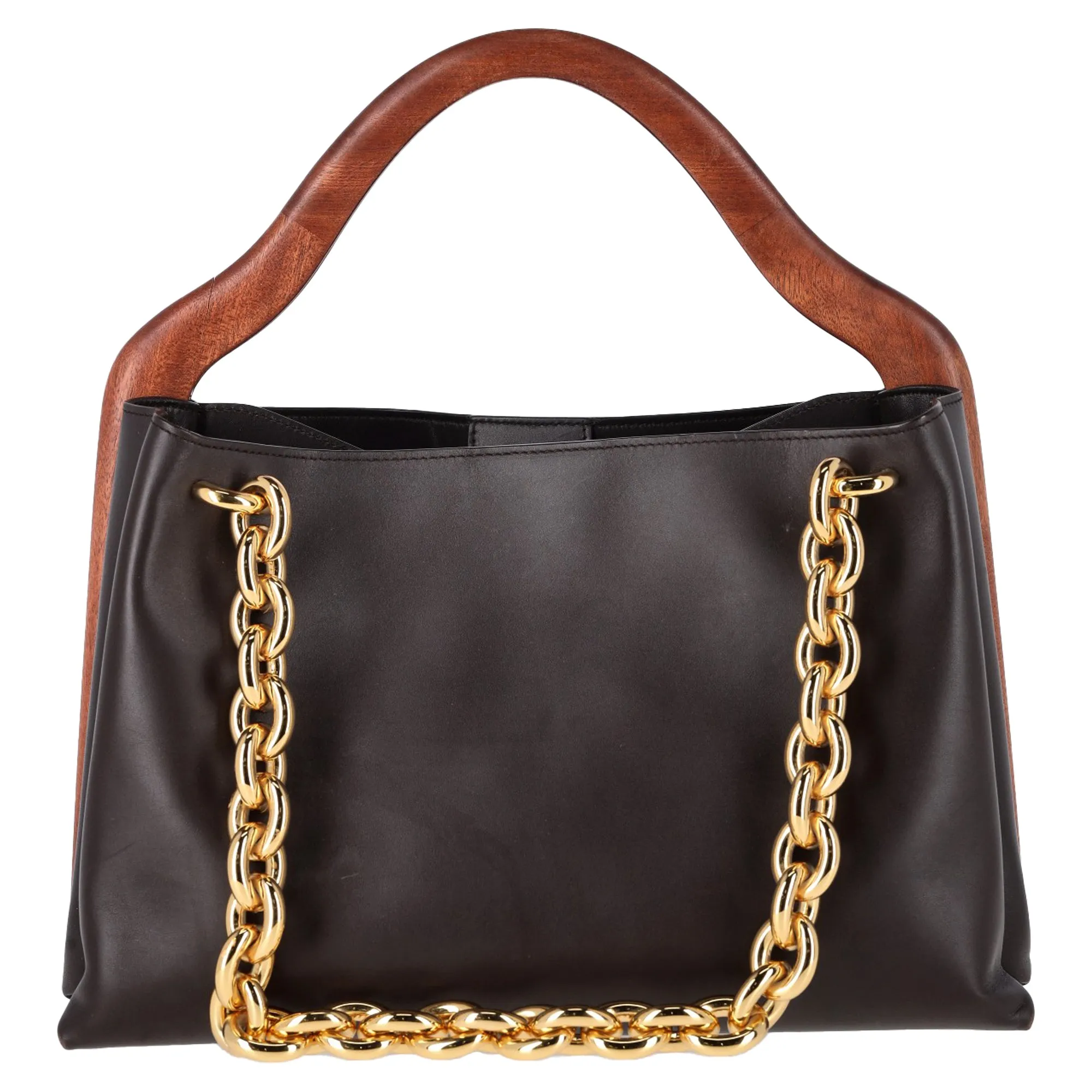 Bottega Veneta Mount Bermuda Top Handle Bag in Black Calf Leather