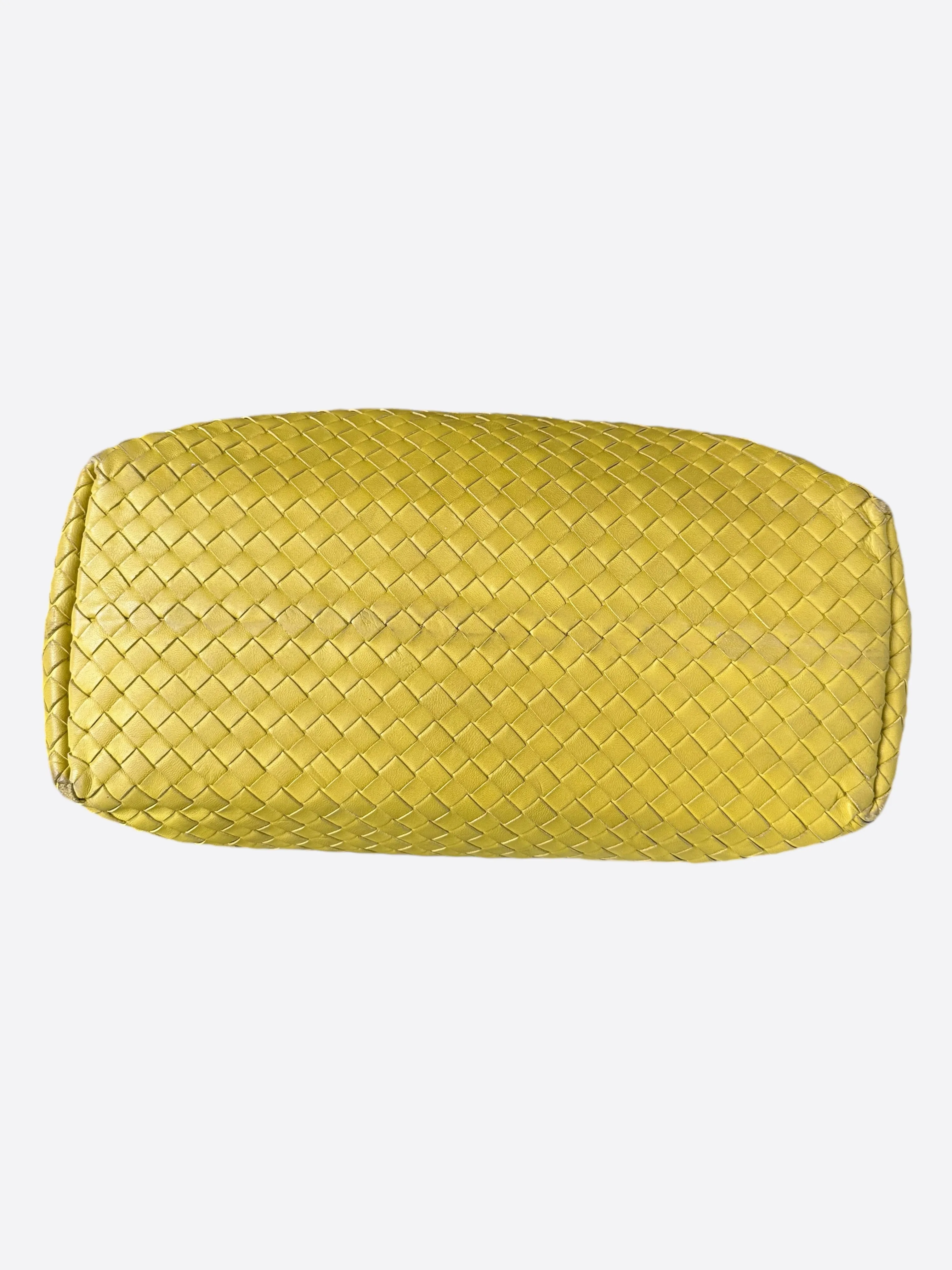 Bottega Veneta Yellow Intrecciato Leather Garda Bag
