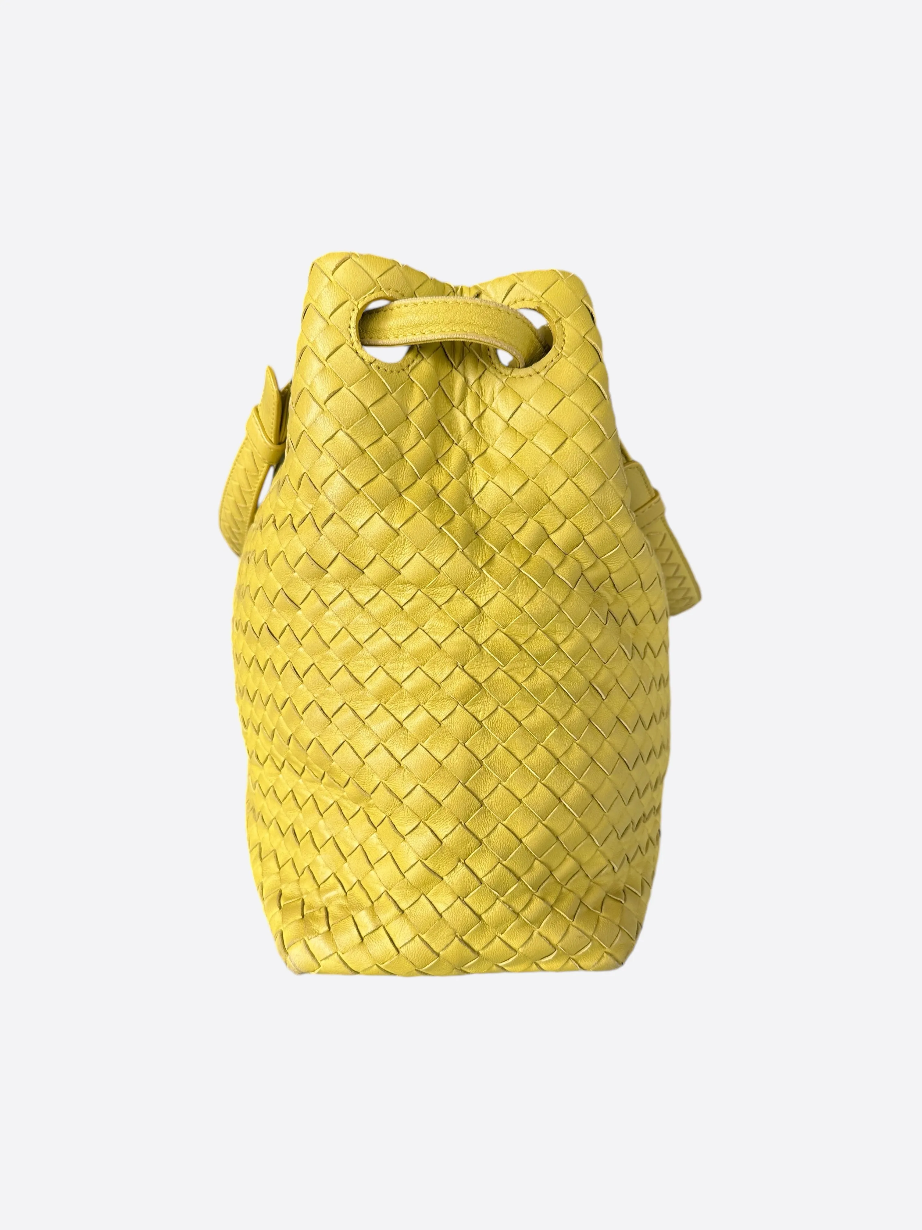 Bottega Veneta Yellow Intrecciato Leather Garda Bag