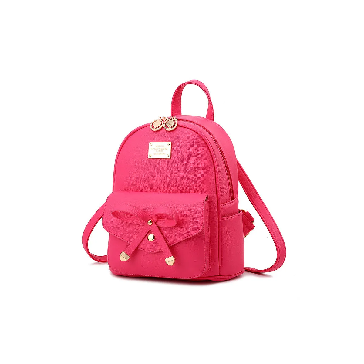 Bowknot Cute Leather Mini Backpack Purse for Women