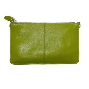 Bristol Leather Wristlet In Green Leather
