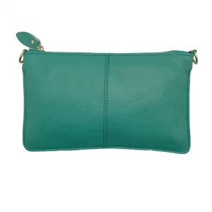 Bristol Leather Wristlet In Turquoise Leather
